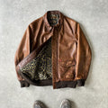 Essential Brown Schott USA x Supreme New York skate leopard print lining type A2 Bomber real cowhide leather flight pilot jacket coat 2015 release with tab as seen