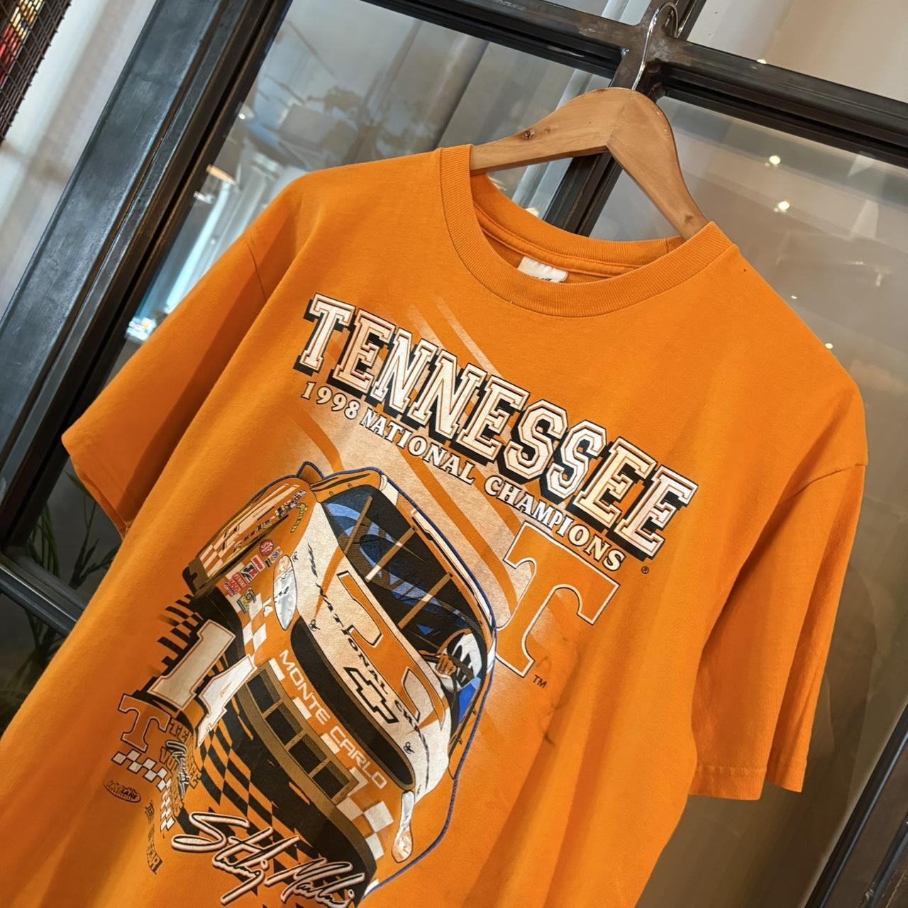TEE406BR - Vintage Retro Essential Orange Nasacr Sterling Marlin 14 Chevrolet 1998 National Champions Graphic Print Top Tee T-shirt #90s #graphic #nascar #racer #racing