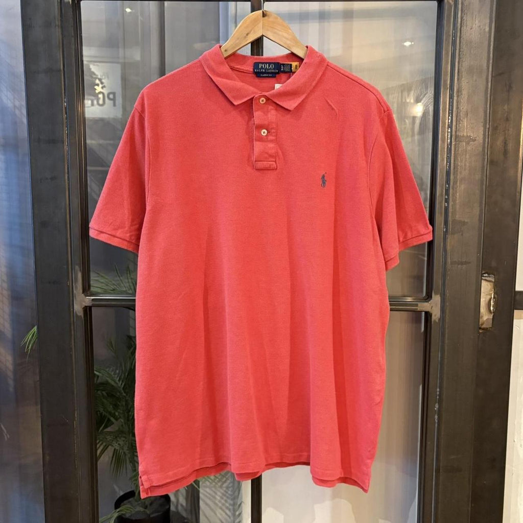 BR1209LO-P - Vintage Ralph Lauren Plain Pink Short Sleeve collared button up polo shirt top #Y2K #preppy #chiefkeef #smartcasual #oldmoney