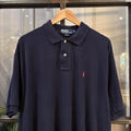BR1912E-F - Vintage Retro Ralph Lauren Plain Navy Polo Shirt Short Sleeve collared button up top  #Y2K #preppy #chiefkeef #oldmoney #ralphlauren