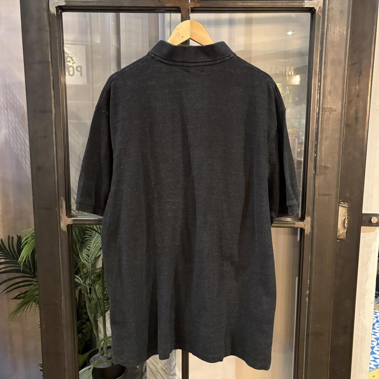 BR1912SW-F - Vintage Retro Ralph Lauren Plain Dark Grey Polo Shirt Short Sleeve collared button up top  #Y2K #preppy #chiefkeef #oldmoney #ralphlauren