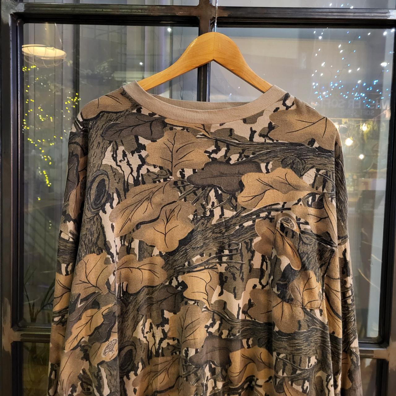 RTT188 - Vintage Retro essential adult mens RealTree Camouflage Khaki Green Brown Field Hunting graphic print Longsleeve Top T-Shirt Tee #realtree #longsleeve #camo #utility