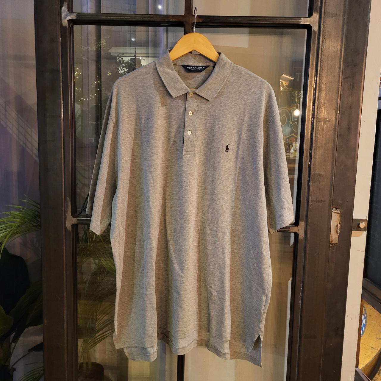 POL071 - Vintage Ralph Lauren Grey Polo Shirt Short Sleeve collared button up top #Y2K #preppy #chiefkeef #golf #oldmoney