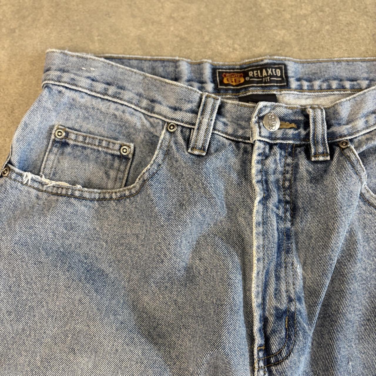 Vintage Route 66 Jorts Mens 32” Light Blue Wash Denim Jean Shorts Baggy Wide Leg Skate Surf Hip Hop 00s Y2K
