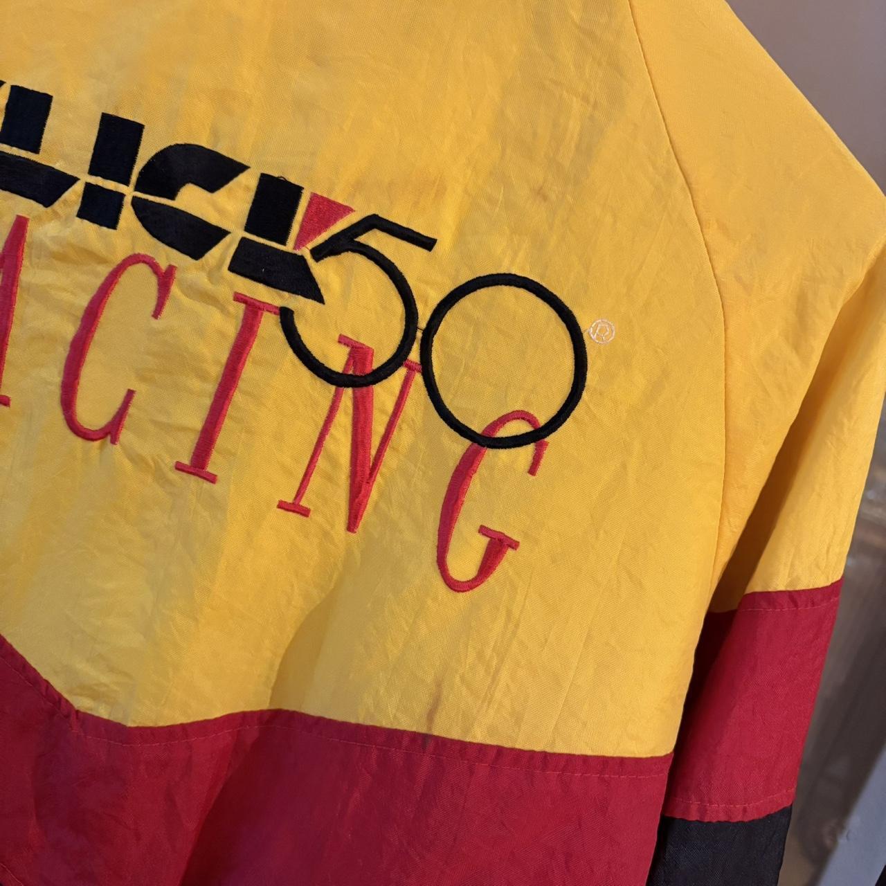 1224E44BR - Vintage Retro Essential Slick 50 Racing Yellow Black Red Full Zip Up Racer Lightweight Windbreaker Jacket #slick50 #racing #racerjacket #windbreaker #racing