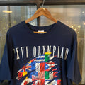 TEE408P - Vintage Retro Essential Navy Atlanta 1996 Georgea Olympics Graphic Print Single Stitch Top Tee T-shirt #90s #graphic #olympics #atlanta1996 #singlestitch