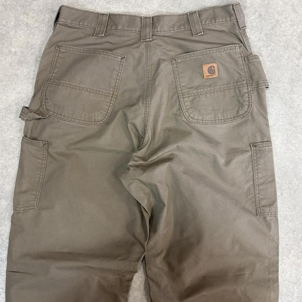 Vintage Carhartt Jeans Mens 35x32 Brown Carpenter Pants Trousers Straight Leg Skate Workwear Y2K 90s