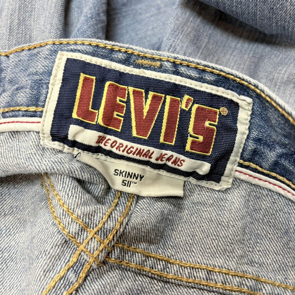 YIC1025A04-U - Vintage retro essential  Levi’s 511 Blue Wash Denim Skinny Straight Leg Jeans Trousers pants #denim #skinny #jeans #levis511 #levis