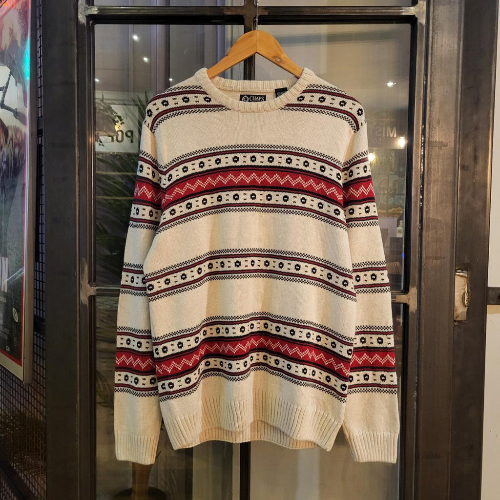 KNT1006 Vintage Retro mens Essential cream navy red patterned argyle golf grandpa knitted cosby sweatshirt jumper crewneck 90s y2k