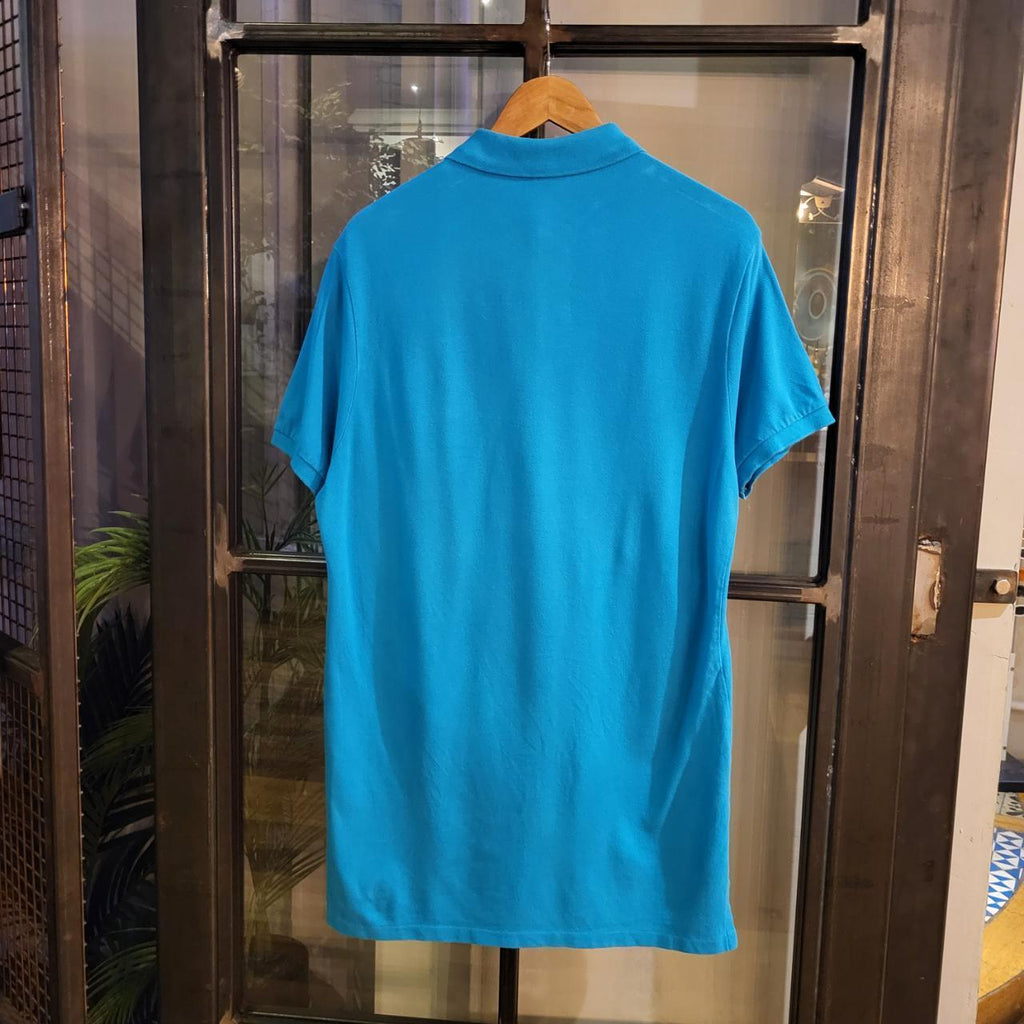POL160 - Vintage Ralph Lauren Blue Polo Shirt Short Sleeve collared button up top #Y2K #preppy #chiefkeef #golf