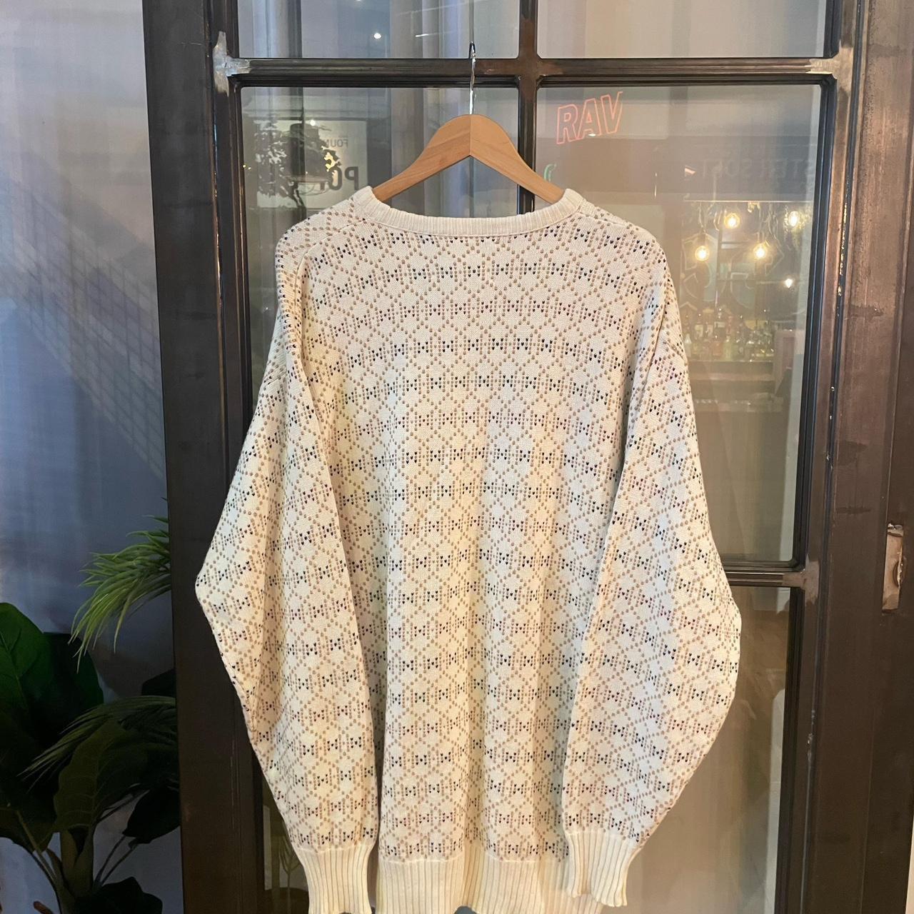0225C86F - Vintage Retro Essential Ralph Lauren Cream patterned argyle golf grandpa cosby sweatshirt crewneck knit Jumper #ralphlauren #knitjumper #90s #grandad #knitted