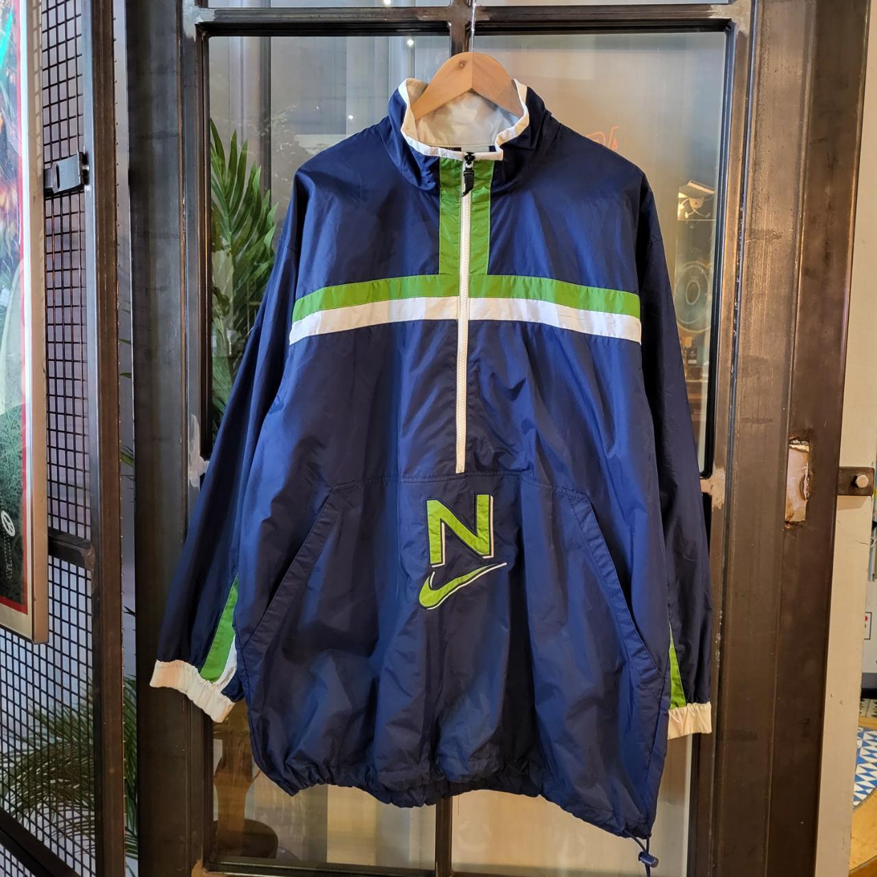 WDB3020 - Vintage Retro Nike Navy Essential Lightweight Windbreaker 1/4 quarter zip Full zip up Jacket #windbreaker #y2k #festival #nike #90s