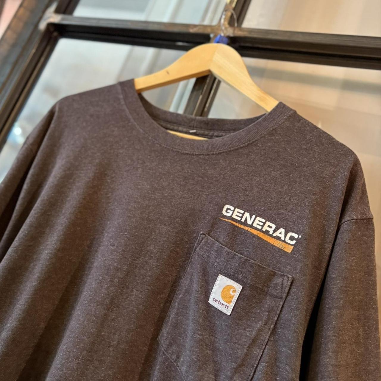 TEE508F - Vintage Retro Essential Dark Grey Carhartt Pocket Genrac Graphic Print Top Tee T-shirt with embroidered patch logo #skater #workwear #carhartt #y2k #pockettee