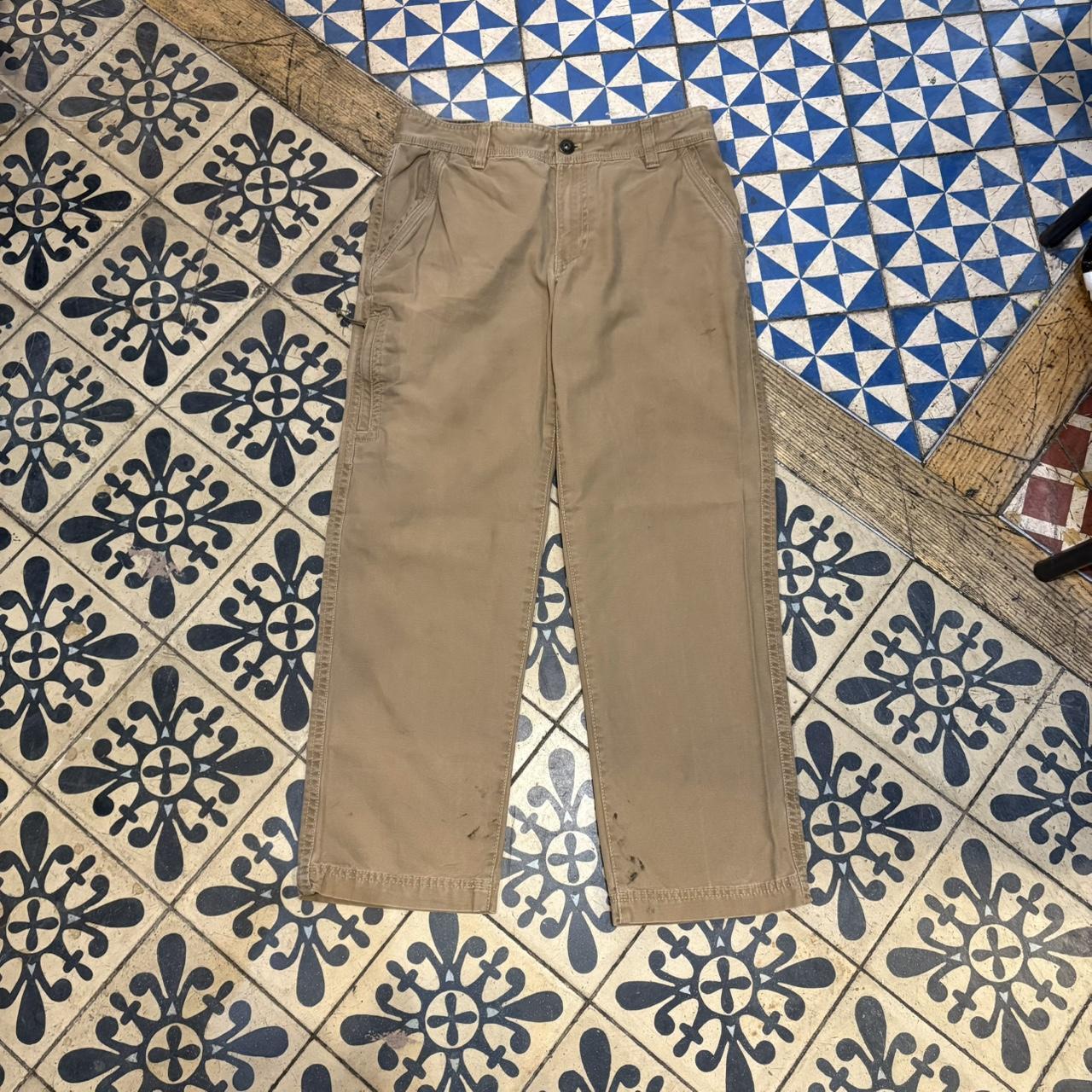 TRW364P - Vintage retro essential Brown G.H. Bass carpenter straight leg Trousers pants casual workwear skate #workwear #wideleg #carpenter #ghbass