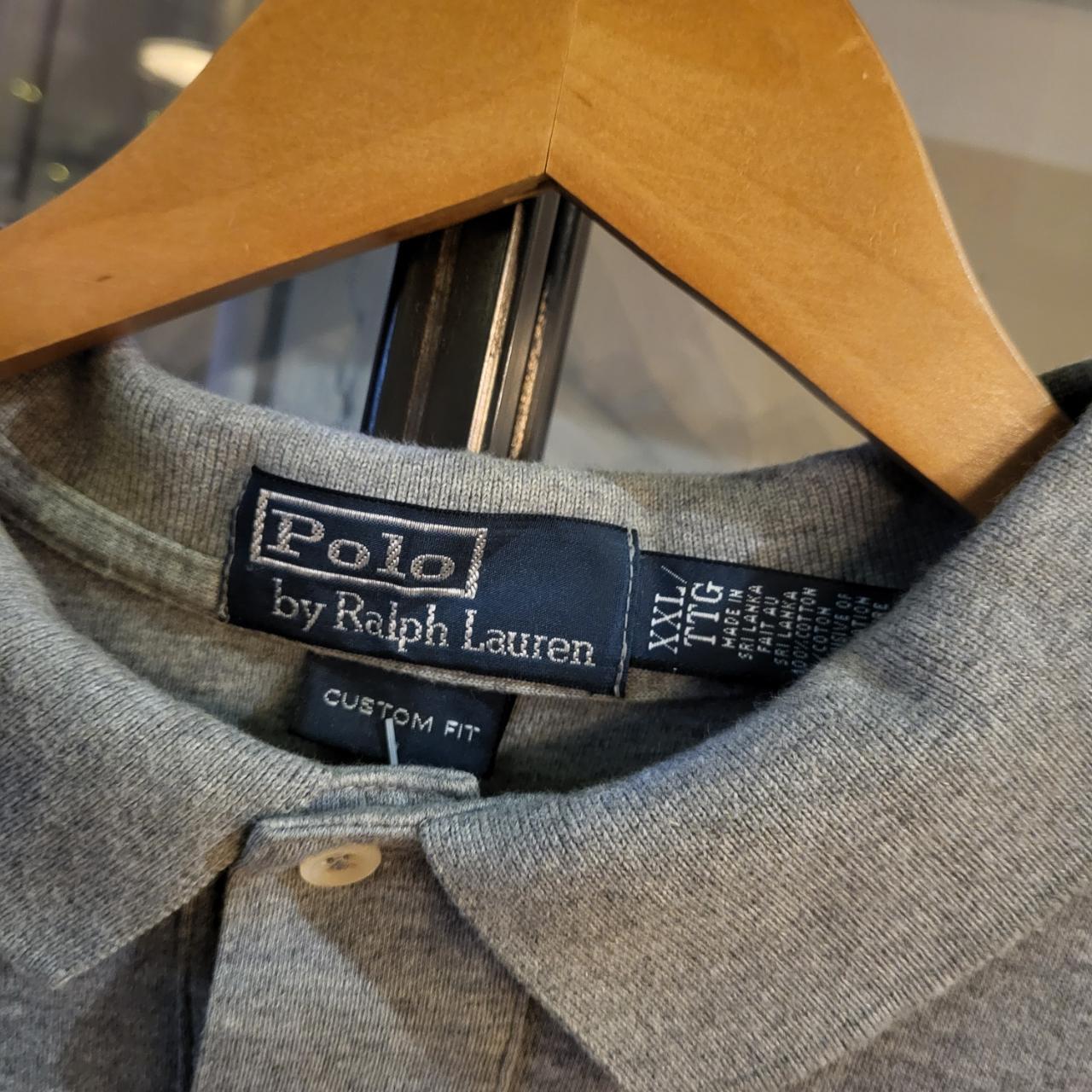 POL145 - Vintage Ralph Lauren Grey Polo Shirt Button Up collared top #Y2K #preppy #smartcasual #golf #oldmoney