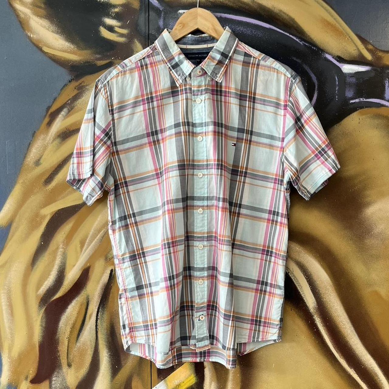 Checkered Short Sleeve Button Up Shirt