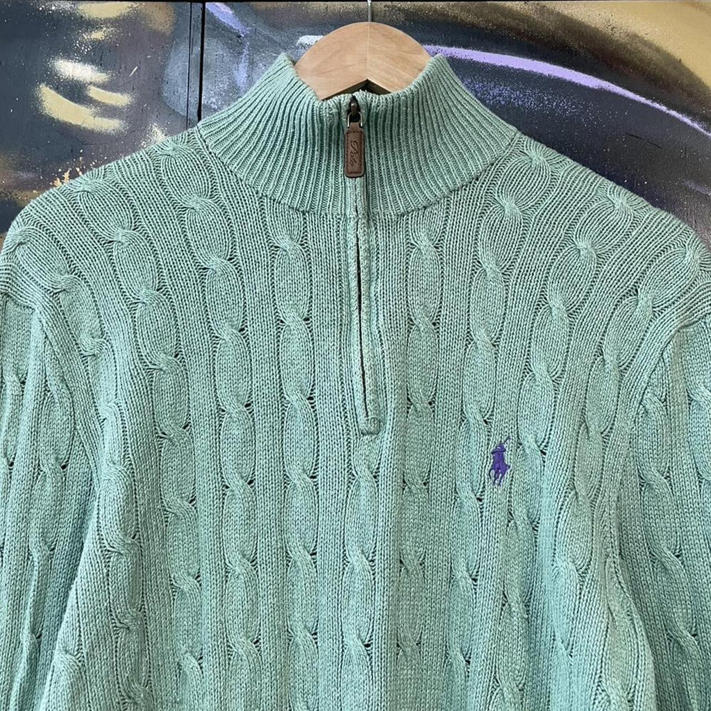 Ralph Lauren Cable Knit Quarter Zip Sweater