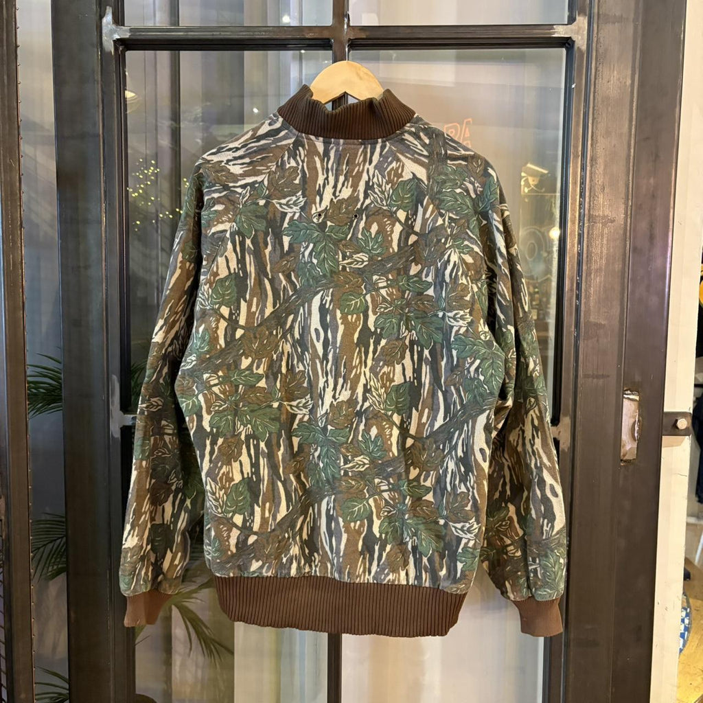 1224A86BR - Vintage Retro Essential Realtree Camouflage Khaki Green Brown Field Hunting graphic print Full Zip Bomber Jacket #realtree #hunting #camo #utility