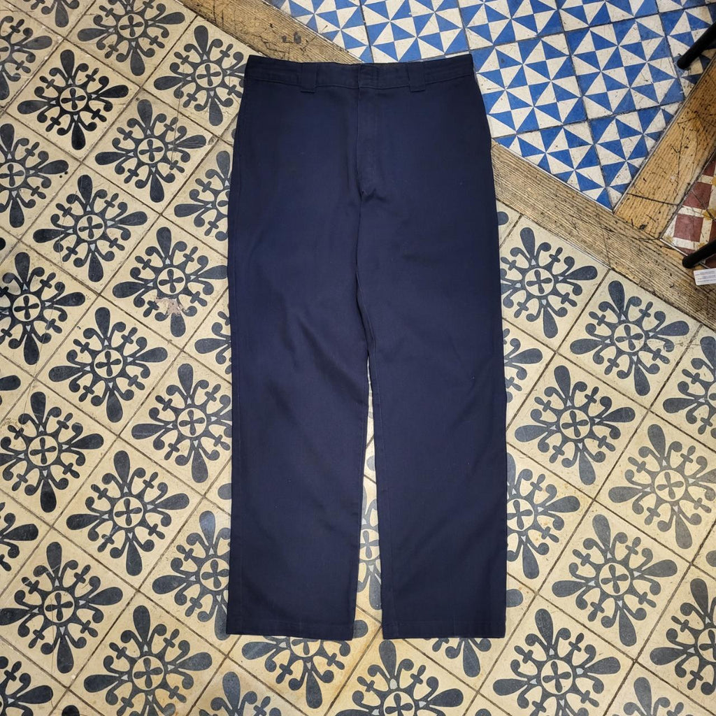 TRW0051BR - Vintage retro essential Navy Dickies Trousers pants jeans with embroidered embroidery graphic patch carpenter casual workwear #skater #y2k #dickies #workwear #straightleg