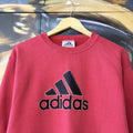 Vintage Adidas Red Sweatshirt Big Logo Spell Out Crewneck