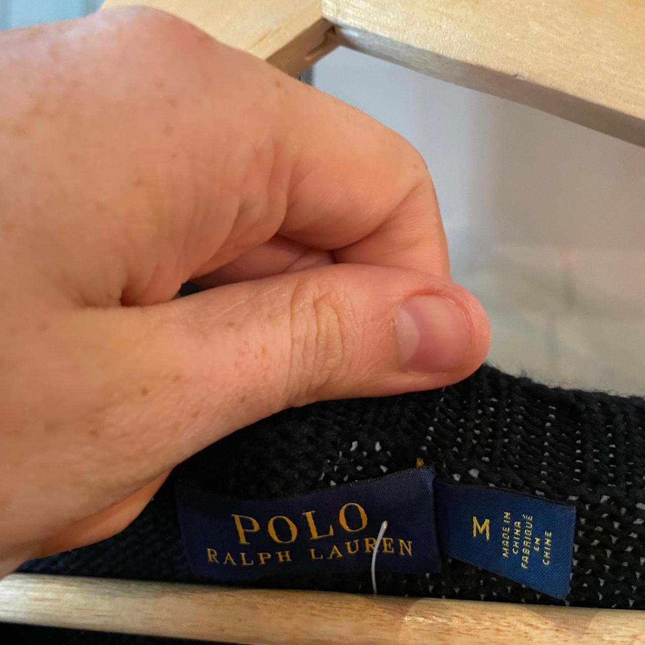 0325D48F -  Vintage Retro Essential Black Polo Ralph Lauren Cable knit textured plain fisherman golf grandpa cosby sweatshirt crewneck knit Jumper #cableknit #knitjumper #fisherman #preppy #poloralphlauren