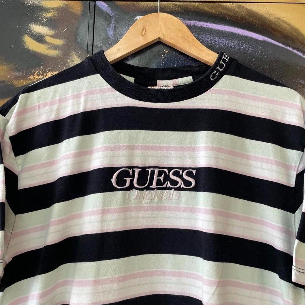 Guess Centre Logo Striped Tee