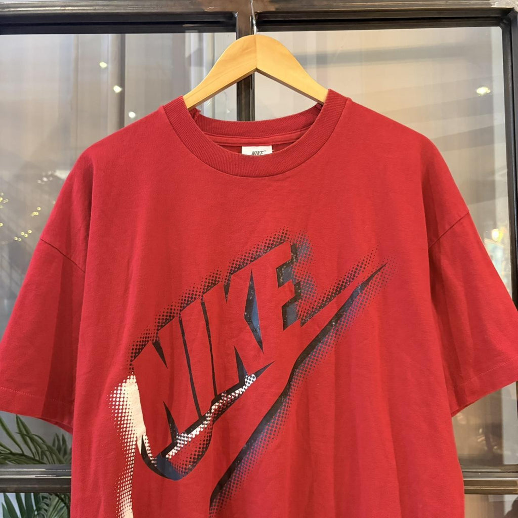 Vintage 90s Y2K Nike T-Shirt Mens Large Red Big Logo Swoosh Graphic Tee Single Stitch