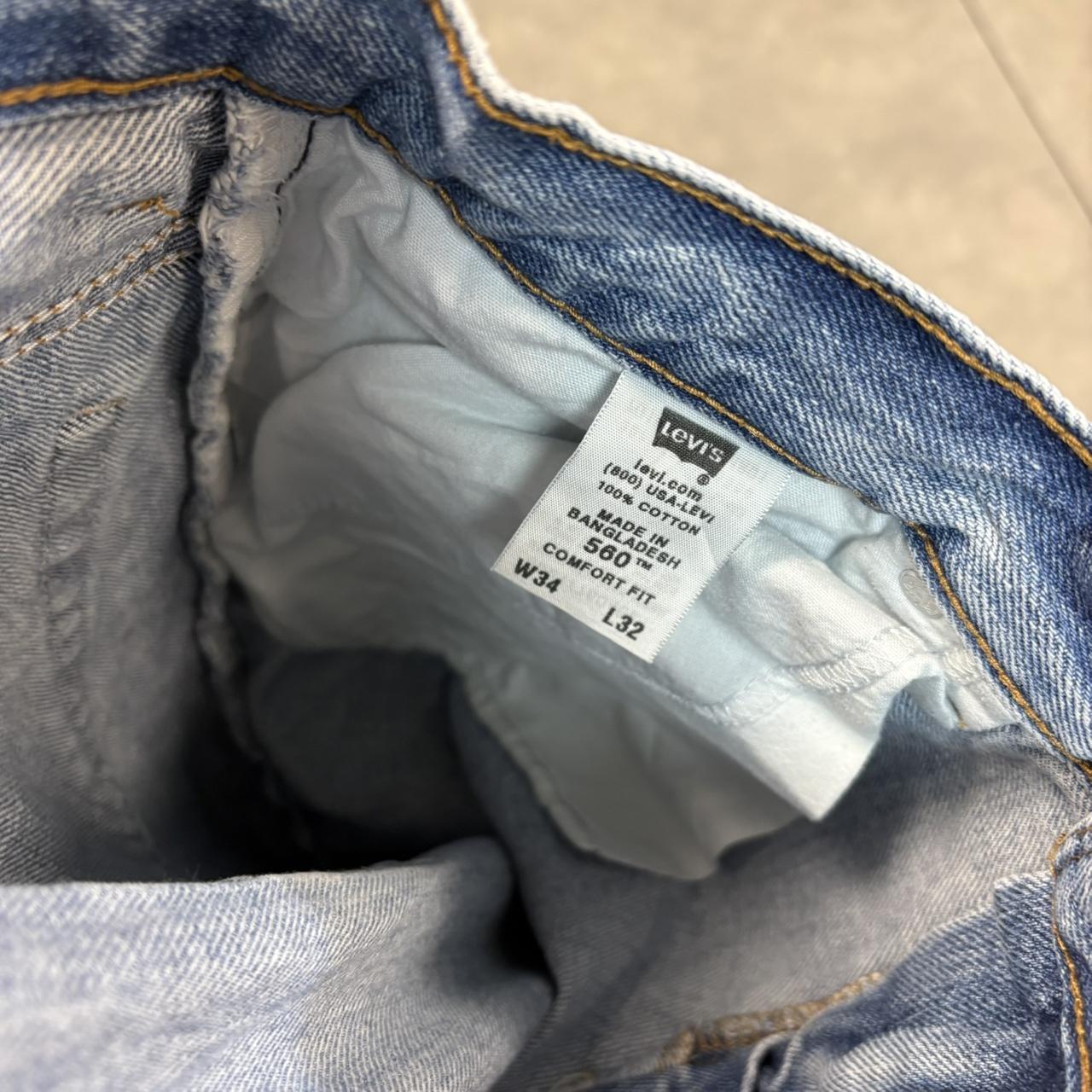 Vintage Blue Wash Levi’s 560 Jeans Mens 34” Loose Taper Comfort Fit Denim Trousers Skate Western Vintage Y2K 90s