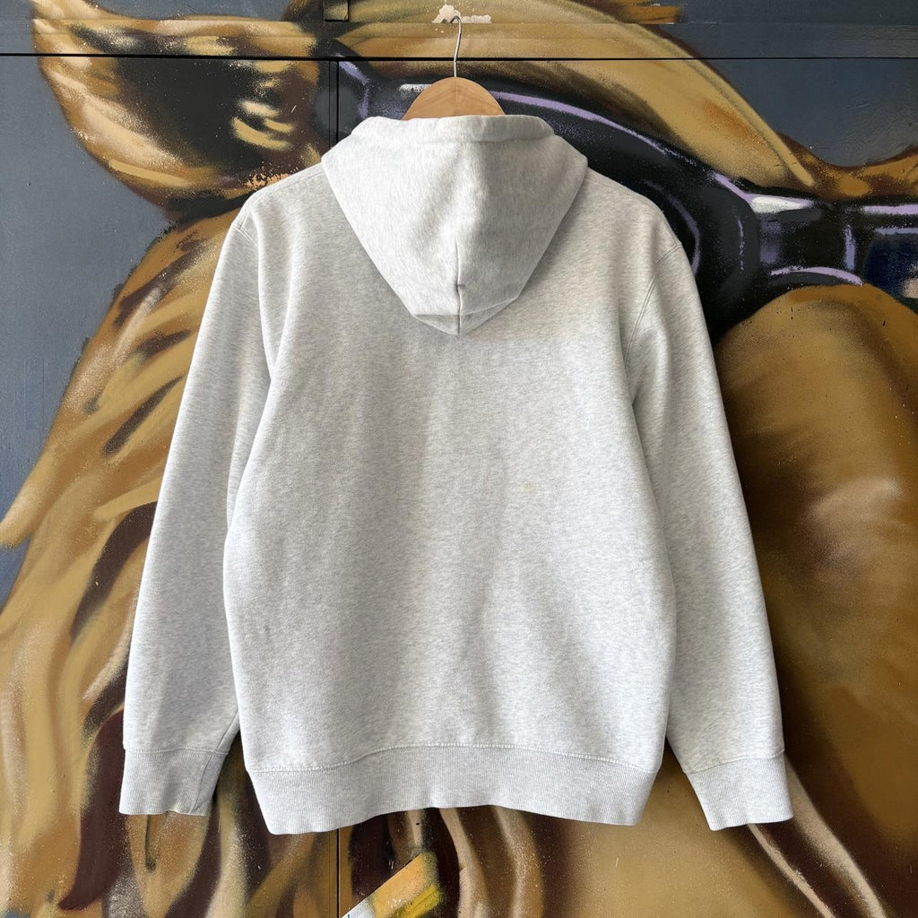 Carhartt WIP Hoodie Mens Medium Grey District Logo Graphic Print Sweatshirt Pullover Jumper Top 90s Y2K 00s