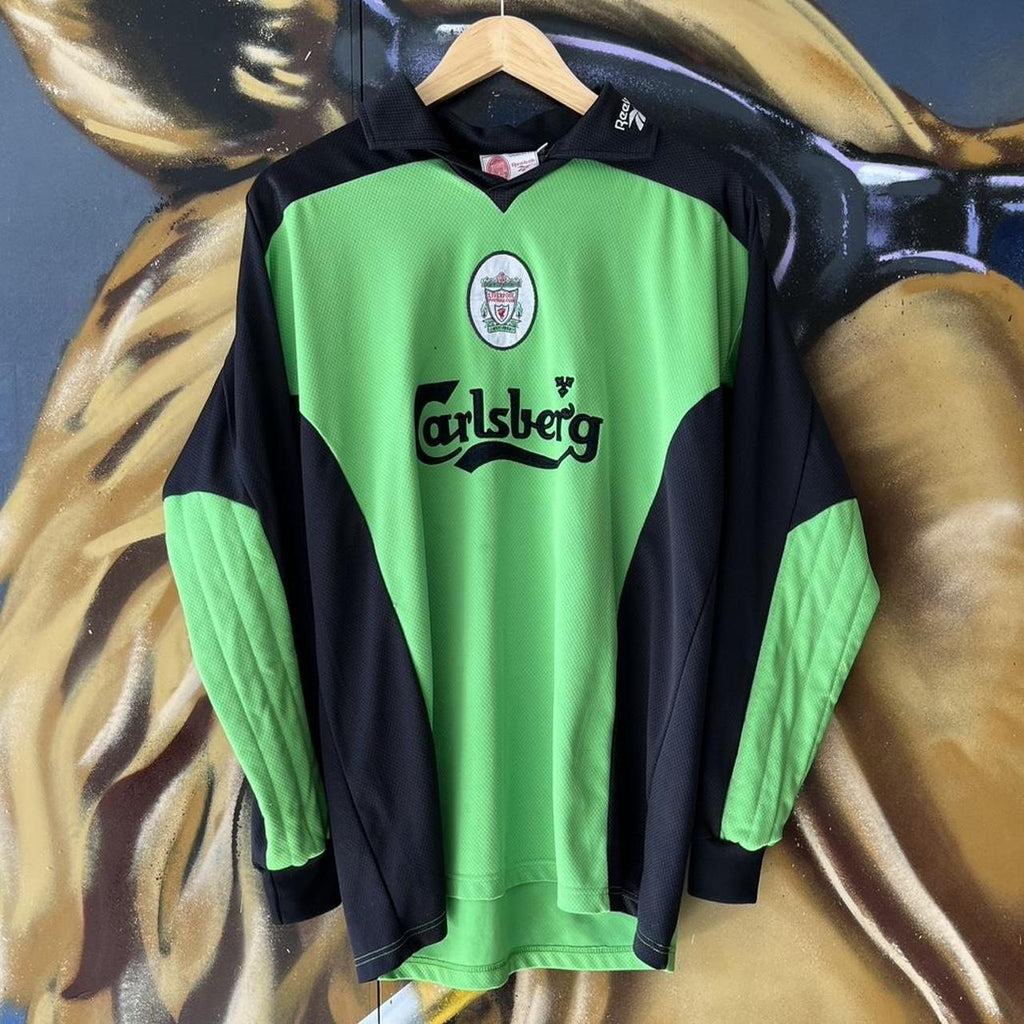 Vintage Liverpool FC 1996 1997 1998 Goalkeeper Football Jersey Carlsberg Sponsor Authentic Long Sleeve