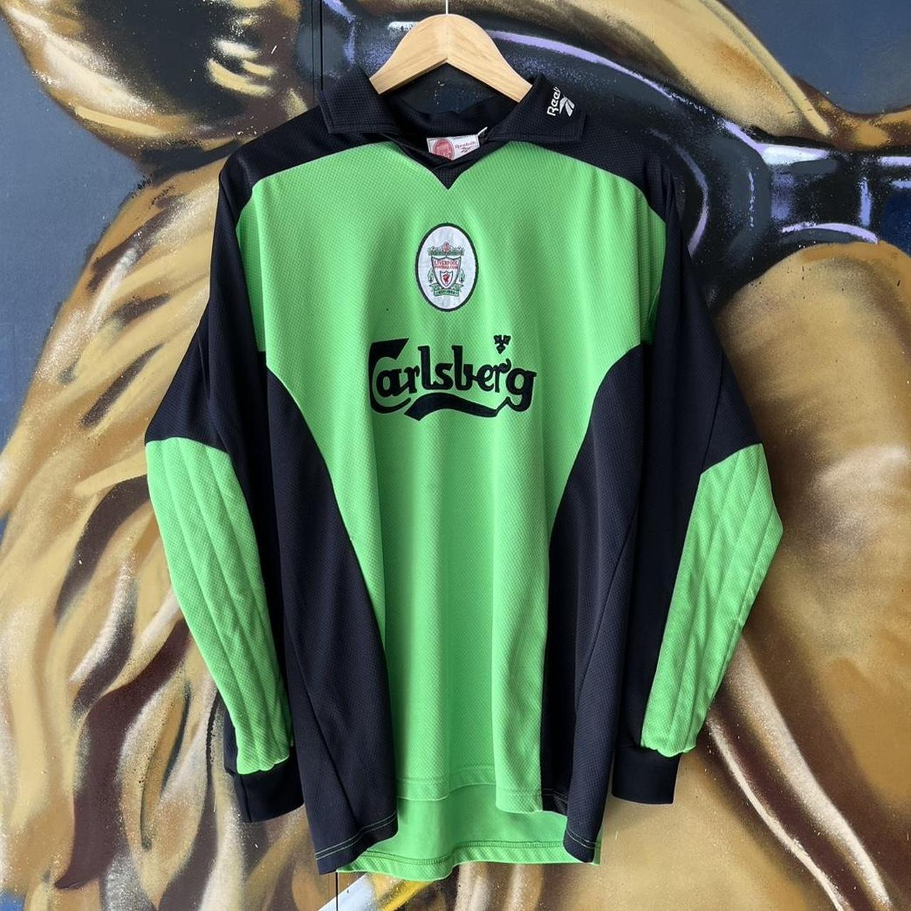 Vintage Liverpool FC 1996 1997 1998 Goalkeeper Football Jersey Carlsberg Sponsor Authentic Long Sleeve