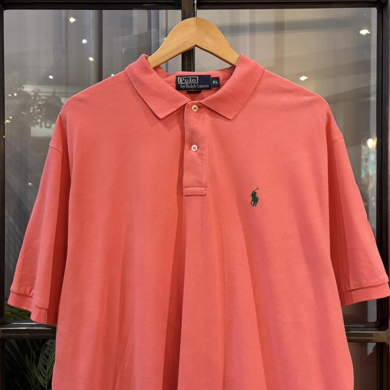 BR1912T-F - Vintage Retro Ralph Lauren Plain Pink Block Polo Shirt Short Sleeve collared button up top  #Y2K #preppy #chiefkeef #oldmoney #ralphlauren
