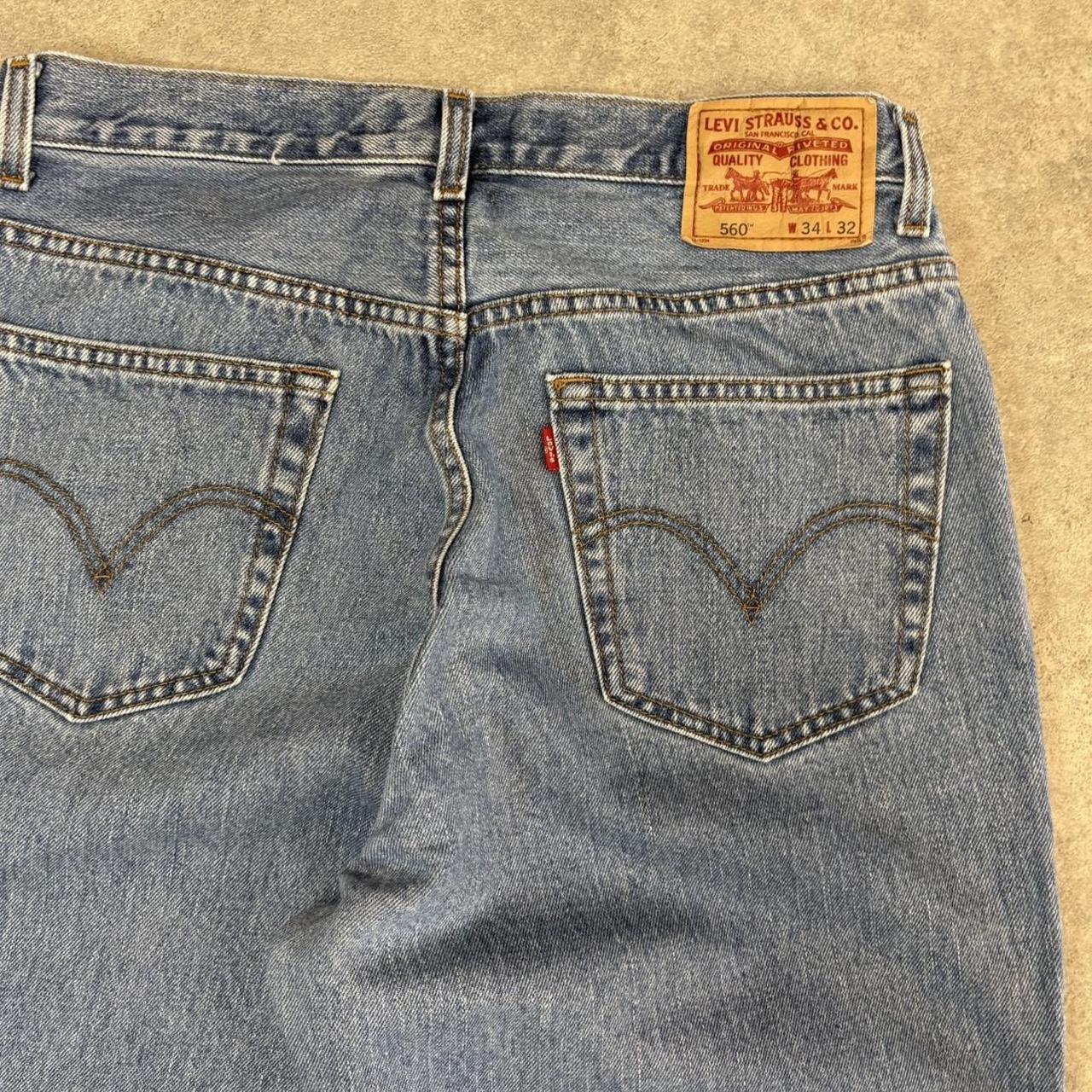 Vintage Blue Wash Levi’s 560 Jeans Mens 34” Loose Taper Comfort Fit Denim Trousers Skate Western Vintage Y2K 90s