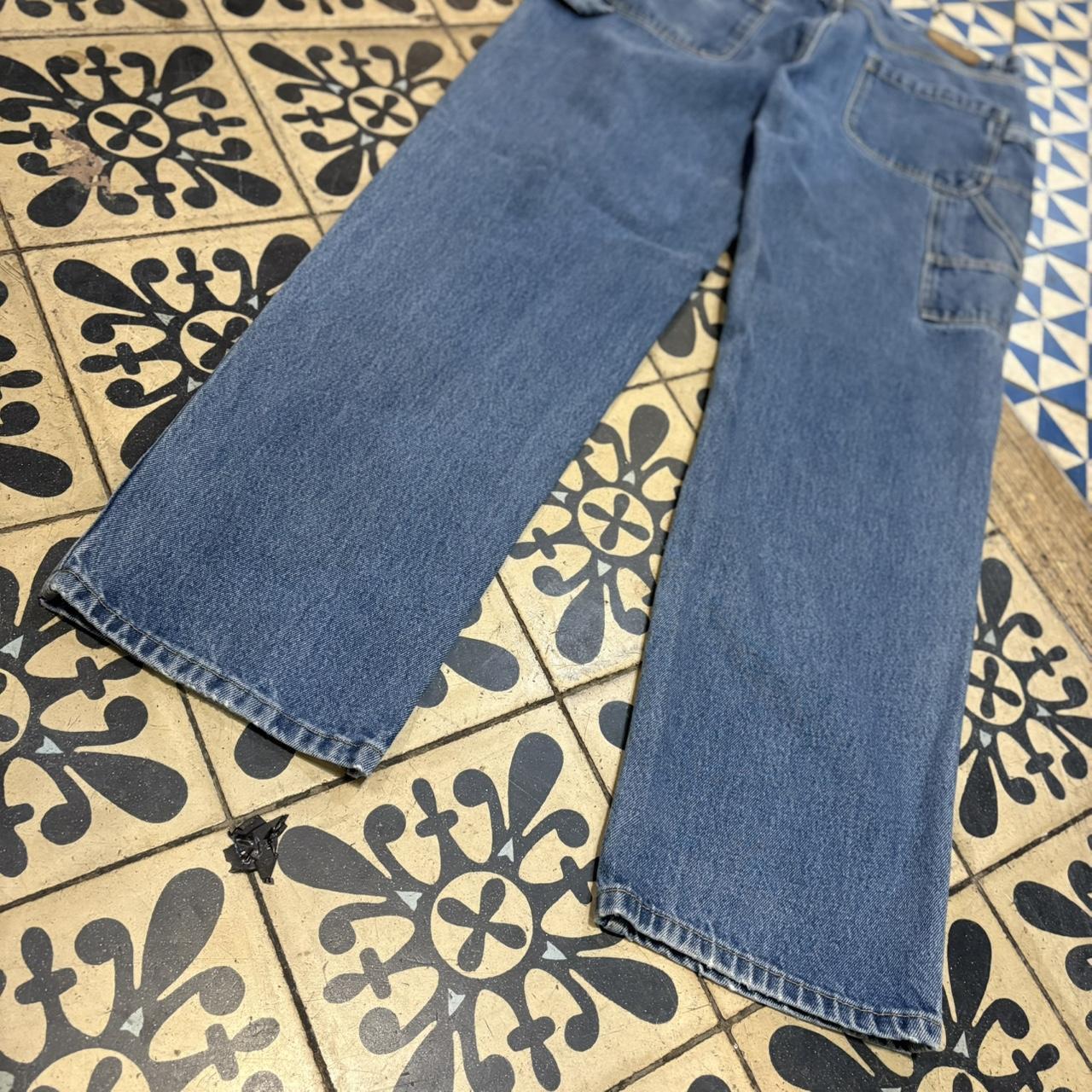 TRW410F-P - Vintage retro essential John Deere Blue Wash Denim Carpenter Jeans Trousers pants #denim #fit #johndeere #carpenter