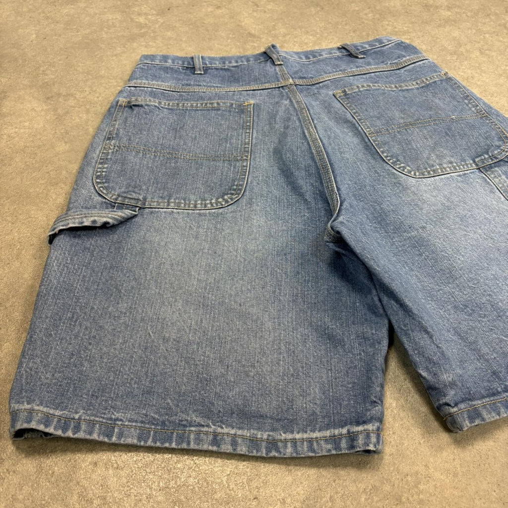 Vintage Carpenter Jorts Mens 32” Denim Light Blue Wash Jean Shorts Baggy Wide Leg Skate Surf Hip Hop 00s Y2K