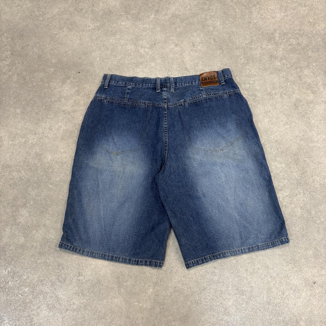 Vintage Enyce Jorts Mens 38” Blue Denim Jean Shorts Baggy Wide Leg Skate Surf Hip Hop 00s Y2K