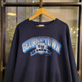 SWT330 - Vintage Retro Essential Georgetown College Navy sweatshirt with graphic print spell out #college #Jumper #crewneck #casual #y2k