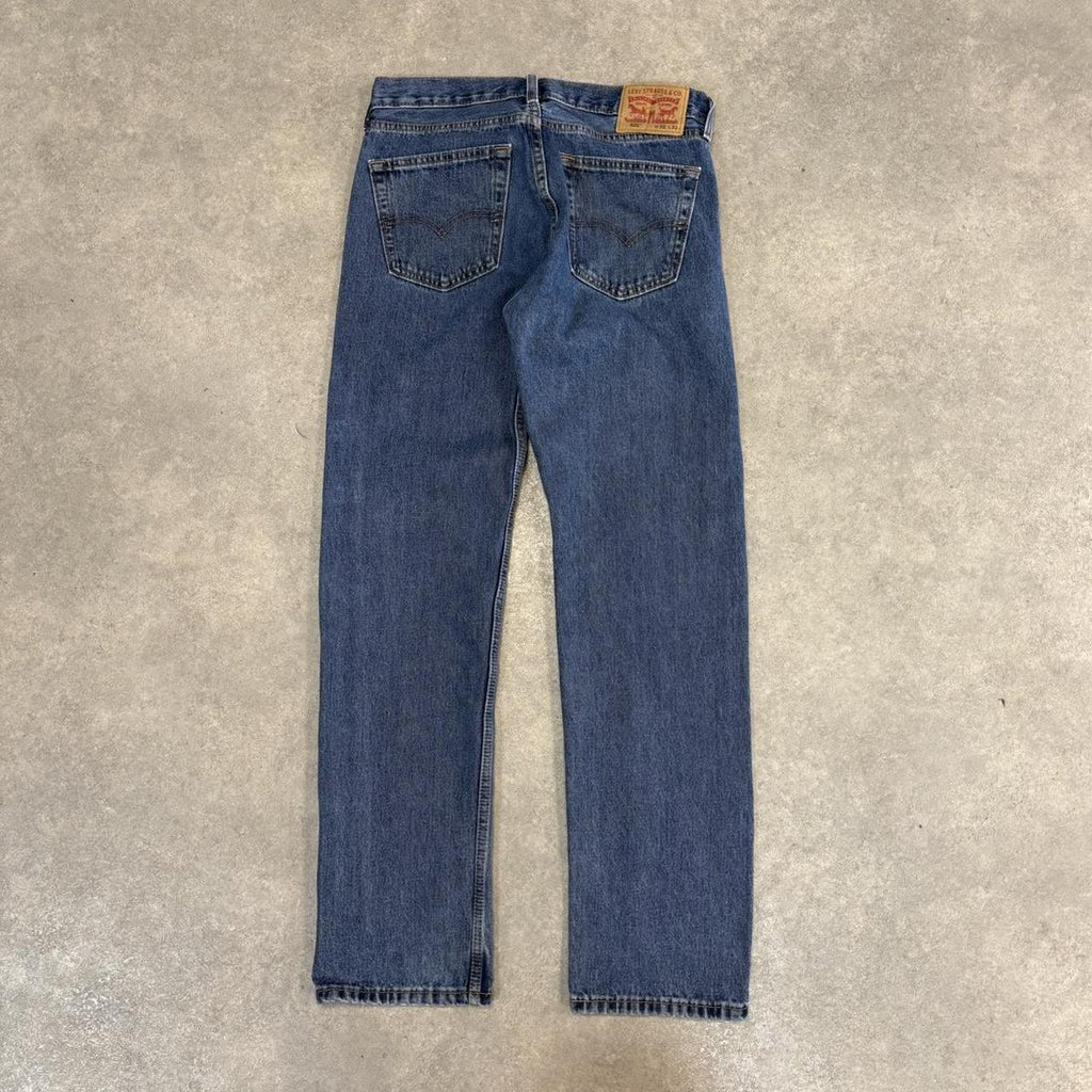 Vintage Levi’s 505 Jeans 32x32 Denim Dark Blue Wash Straight Leg Trousers Cowboy Western USA