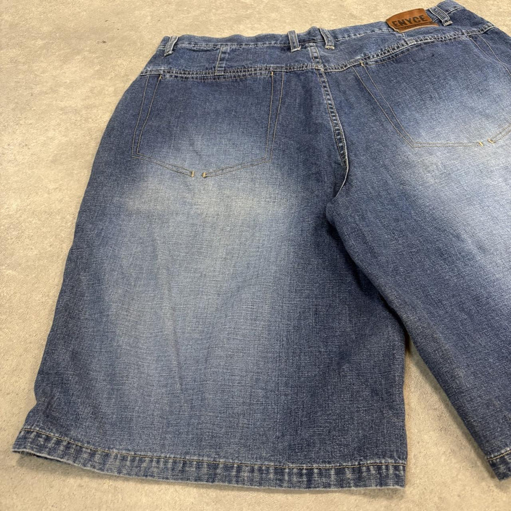 Vintage Enyce Jorts Mens 38” Blue Denim Jean Shorts Baggy Wide Leg Skate Surf Hip Hop 00s Y2K
