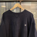 SWT434 - Vintage Retro Essential Navy Champion Crewneck Jumper Sweatshirt with small chest embroidered logo #90s #sportswear #essential #champion #y2k