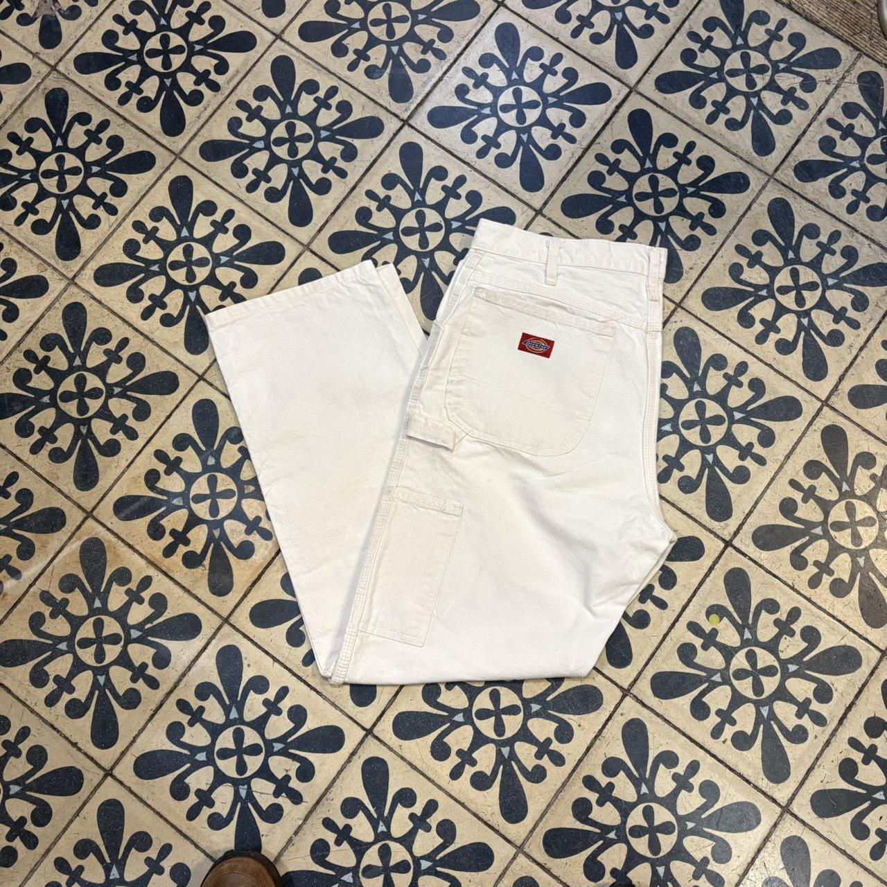 TRW400BR - Vintage retro essential  Cream Dickies Straight Leg Trousers pants casual workwear skate #workwear #wideleg #carpenter #dickies