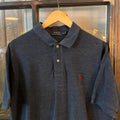 POL477F - Vintage Retro Ralph Lauren Navy Plain Polo Shirt Short Sleeve collared button up top  #Y2K #preppy #chiefkeef #oldmoney #ralphlauren