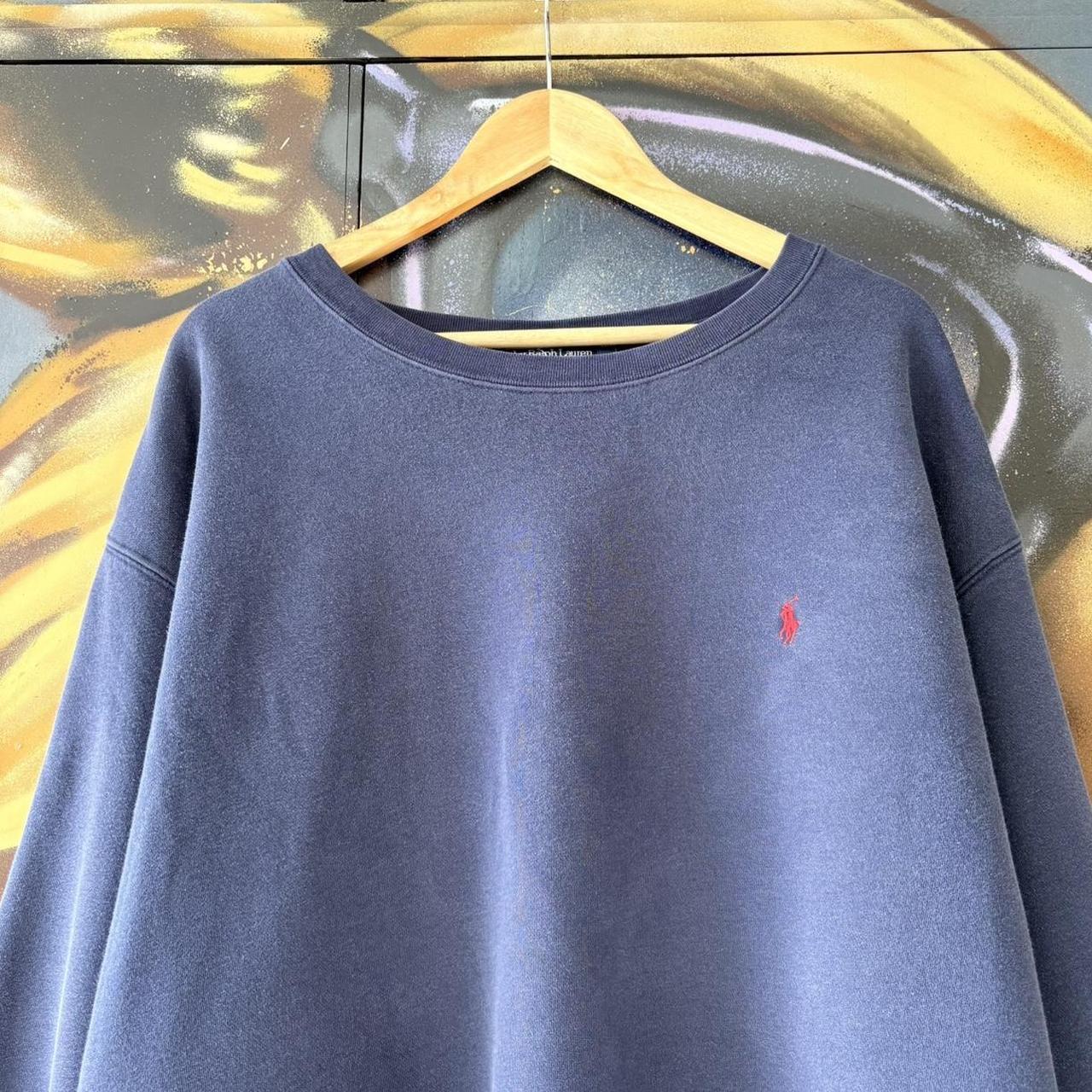 MA0109JD-U - Vintage Retro Essential Navy Polo Ralph Lauren Crewneck Jumper Sweatshirt with embroidered logo #90s #casual #poloralphlauren #preppy