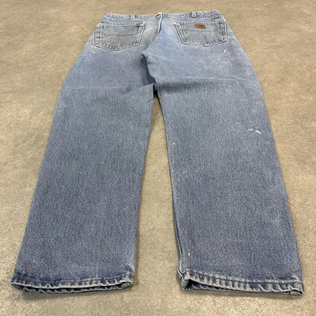 Vintage Light Blue Wash Carhartt Jeans Mens 36” Relaxed Denim Trousers Skate Western Vintage Y2K 90s