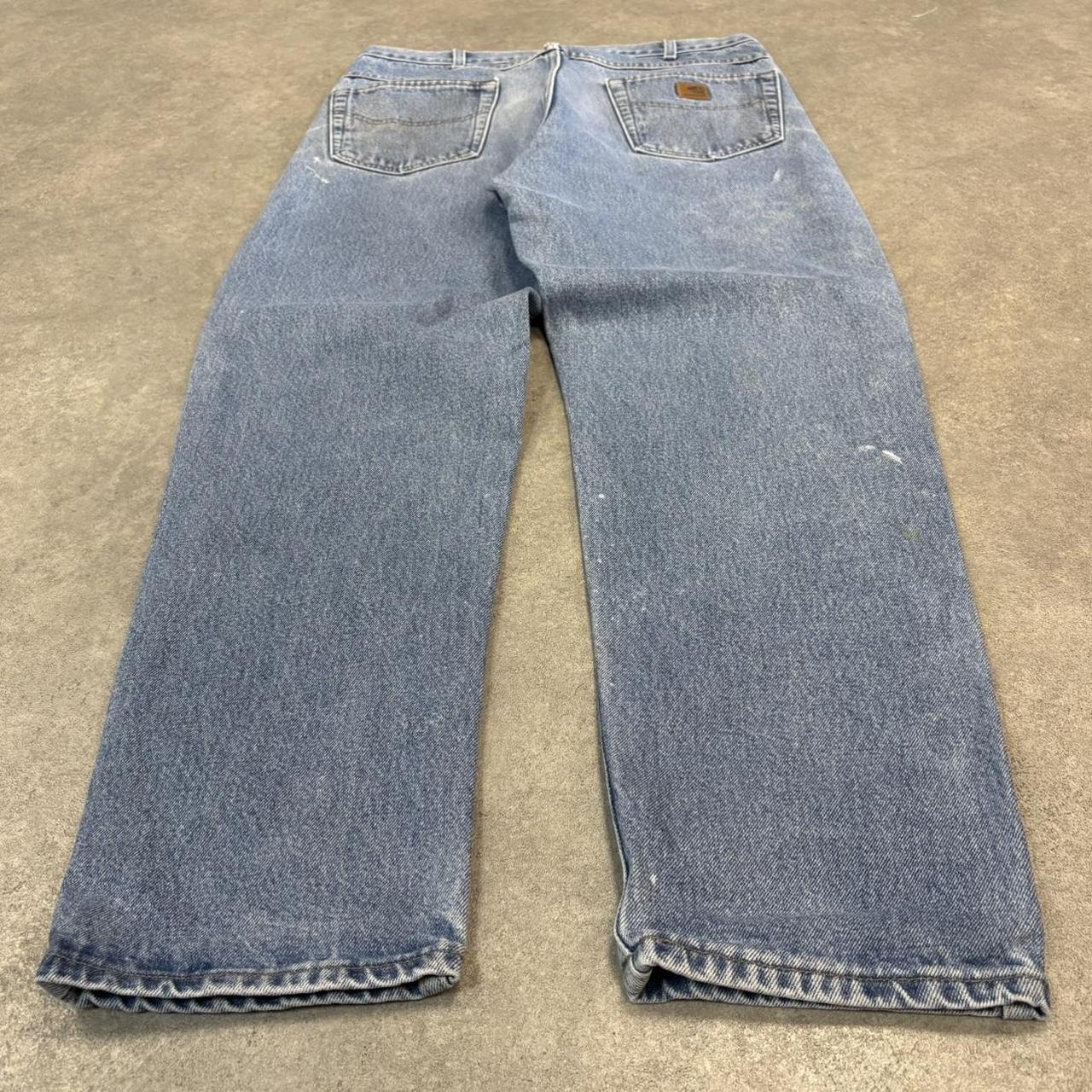 Vintage Light Blue Wash Carhartt Jeans Mens 36” Relaxed Denim Trousers Skate Western Vintage Y2K 90s