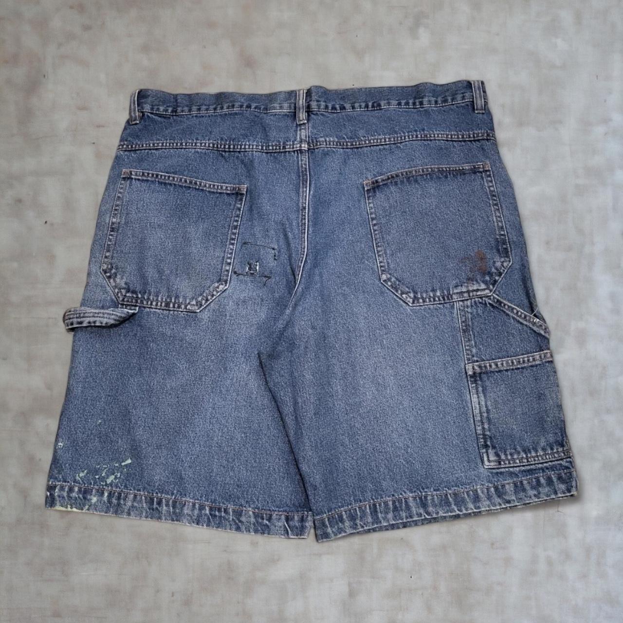 JRT5001 - Vintage Northwest Blue Wash Denim Shorts Jorts with detailed embroidered embroidery graphic carpenter #hiphop #y2k #skater #jorts