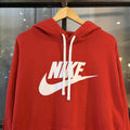 SWT698F-P - Vintage Retro Essential Red Nike Sweatshirt Hoodie with spell out swoosh print logo #90s #sportswear #essential #nike #y2k