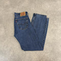 Vintage Levi’s 505 Jeans 32x32 Denim Dark Blue Wash Straight Leg Trousers Cowboy Western USA