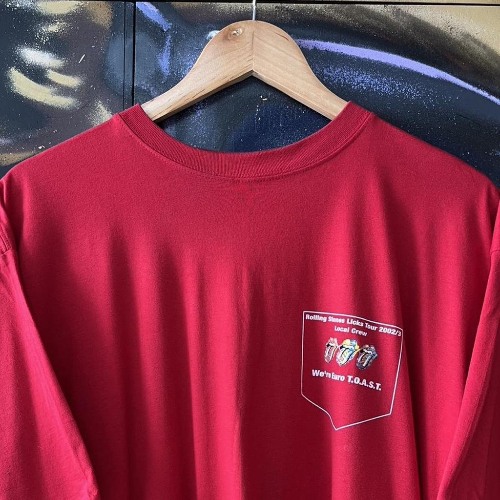 2002 Rolling Stones Licks Tour band music Local Crew  Tee