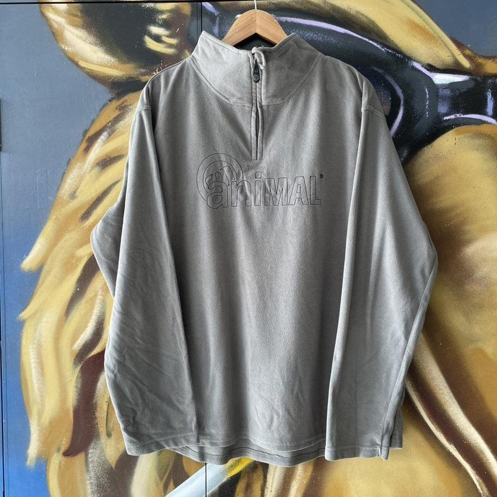 Y2K Animal Spellout Fleece Sweatshirt